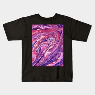 Berry Cheesecake - Abstract Acrylic Pour Painting Kids T-Shirt